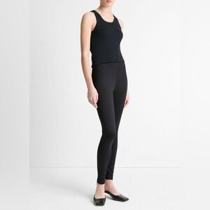 Vince Classic High‎ Rise Seamed Pull On Ponte Leggings Women's Size S  Black